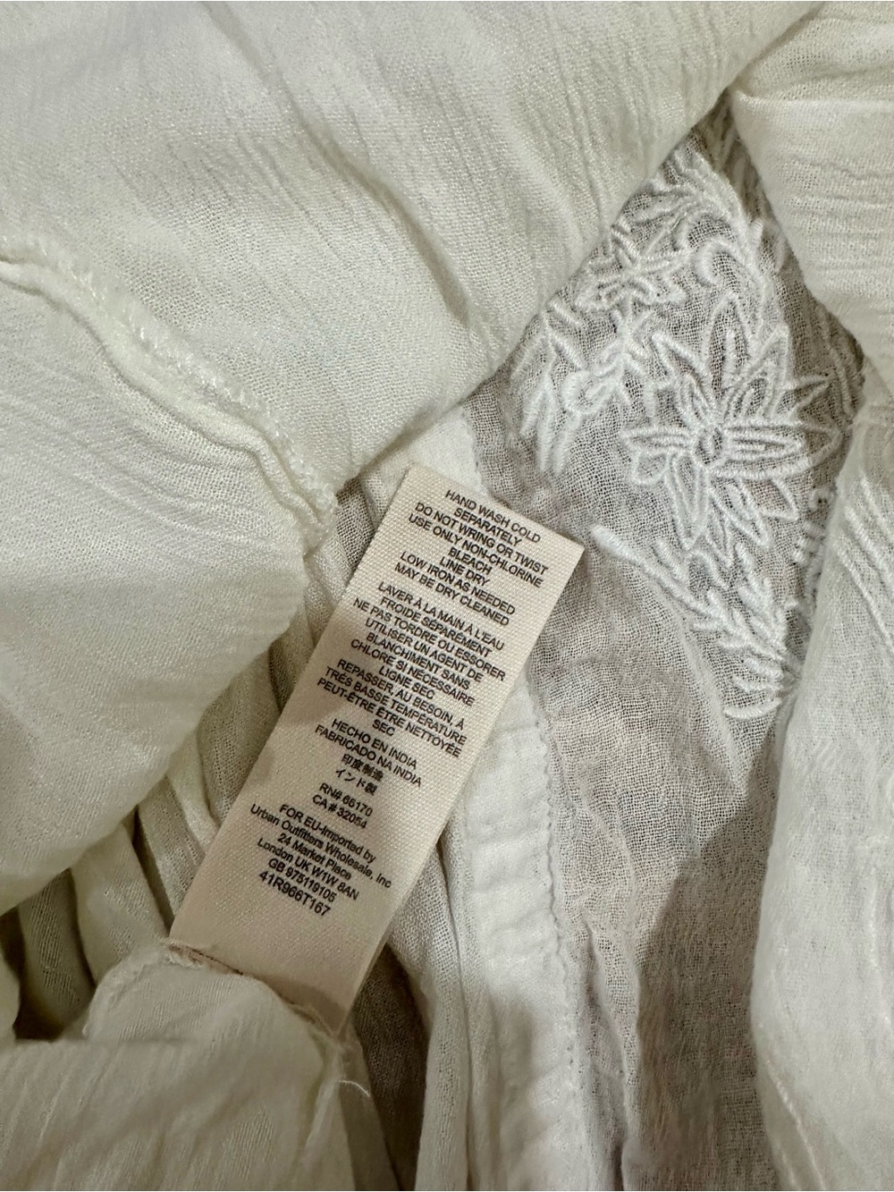 Free People White Gauzy Embroidered Spaghetti Strap Swing Tank - Picture 4 of 5